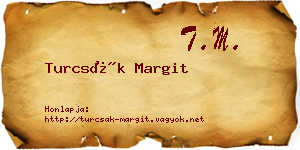 Turcsák Margit névjegykártya