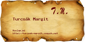 Turcsák Margit névjegykártya